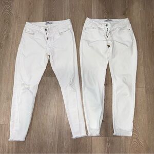 Two pair Just Black Women's White Skinny Jeans